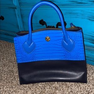 Anne Klein blue and black handbag